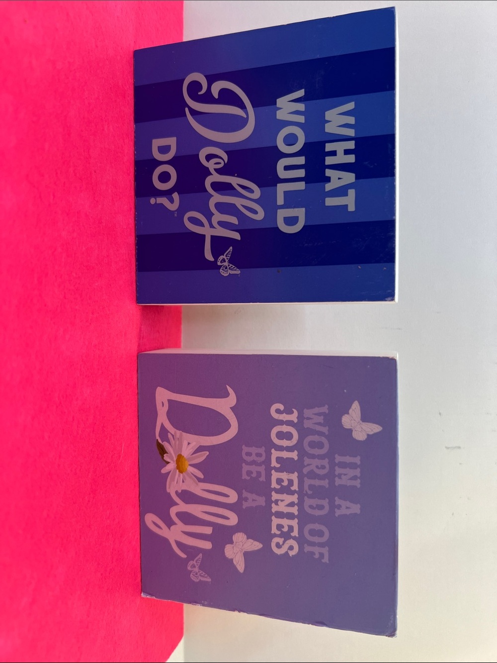 Rare Dolly Parton Word Blocks. 4x4x1.